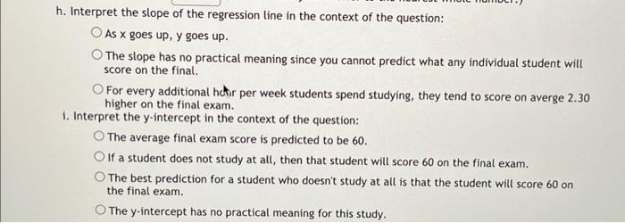 What Is The Relationship Between The Amount Of Time Statistics Students Study Per Week And Their Final Exam Scores The 2