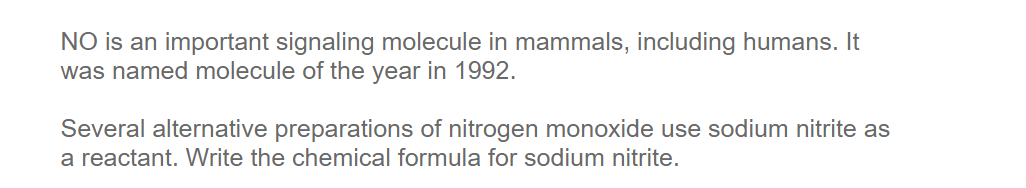 No Is An Important Signaling Molecule In Mammals Including Humans It Was Named Molecule Of The Year In 1992 Several A 1
