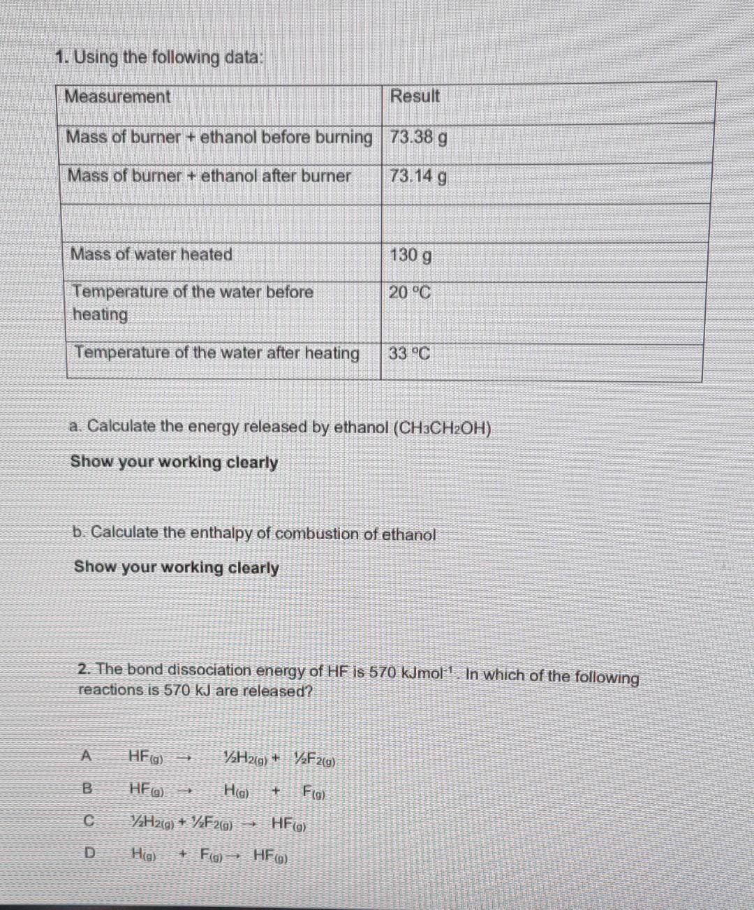 Chemical Energy 1