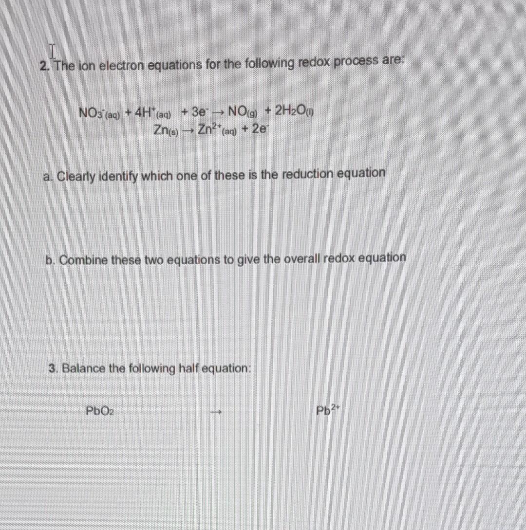 Balance Half Equation 1