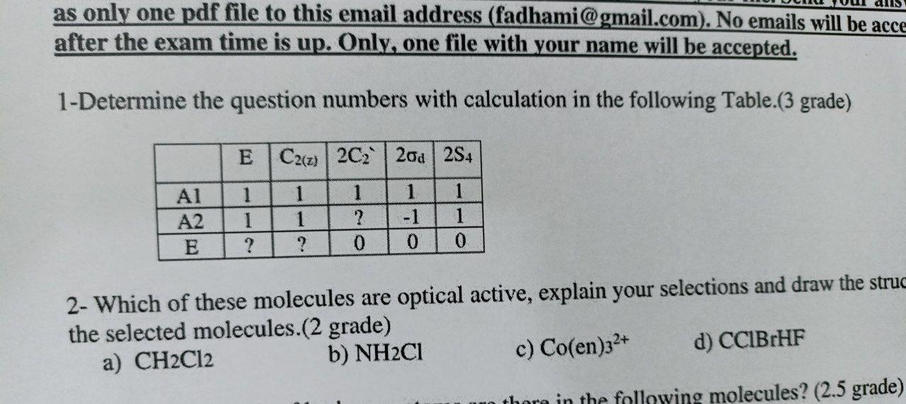 As Only One Pdf File To This Email Address Fadhami Gmail Com No Emails Will Be Acce After The Exam Time Is Up Only 1