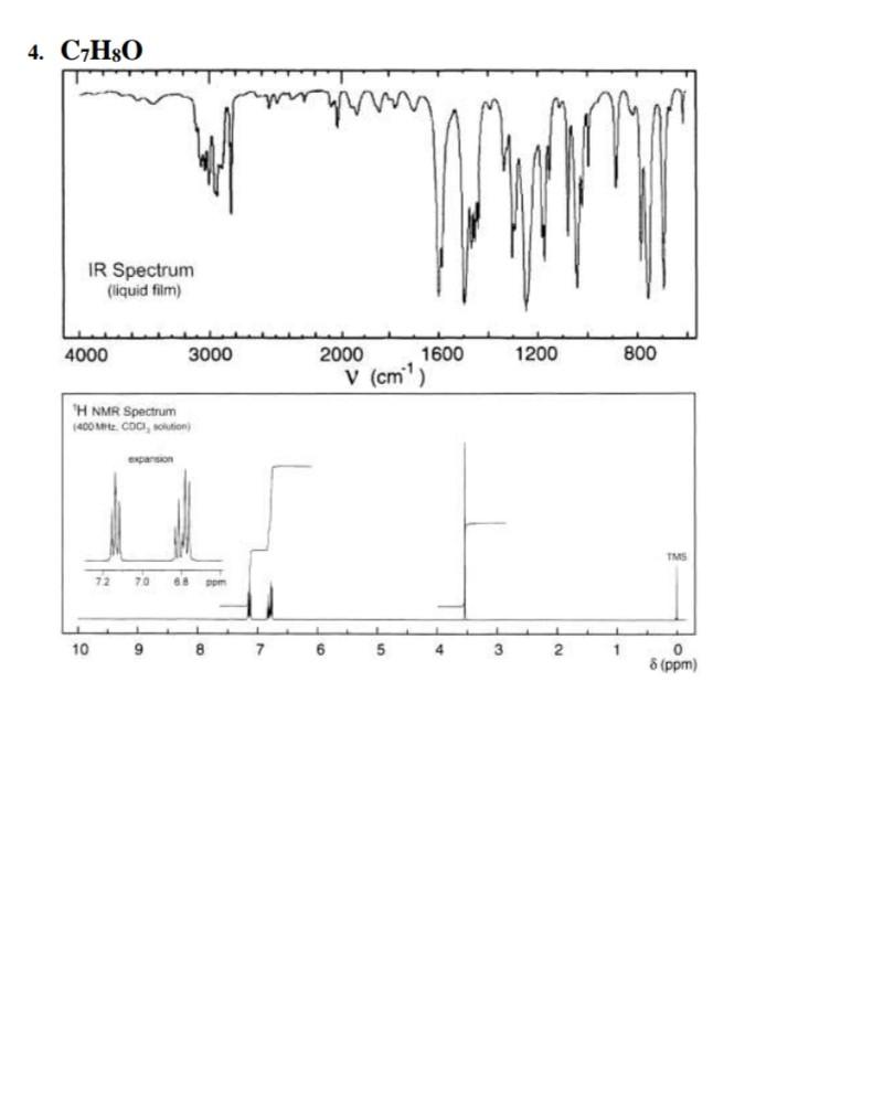 Instructions Identify The Structure Of The Compound From The Given Ftir And H Nmr Spectra Determine The Index Of Hydr 4
