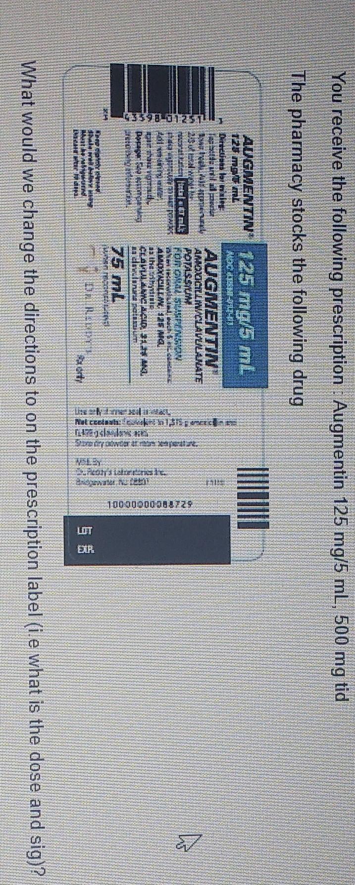 You Receive The Following Hospital Order Mr 987654 Patient Name Joy Smith Room 132 Md Dr Fauconi Wt 116 Lbs Allerg 3