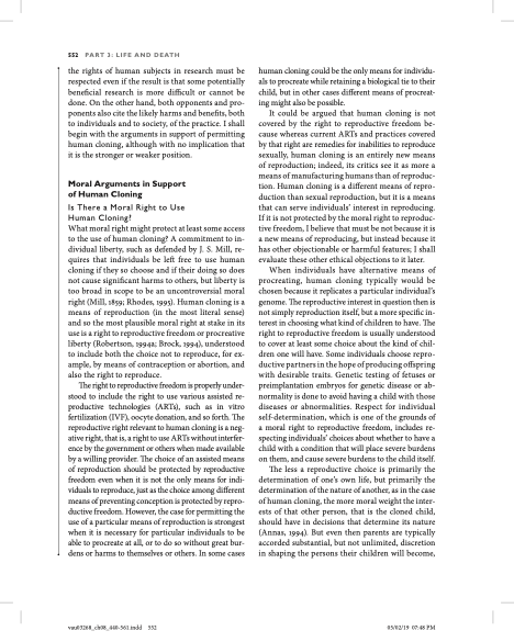 This Article Comes From Lewis Vaughn Bioethics Principles Issues And Cases Referencing With Page Numbers Summariz 2