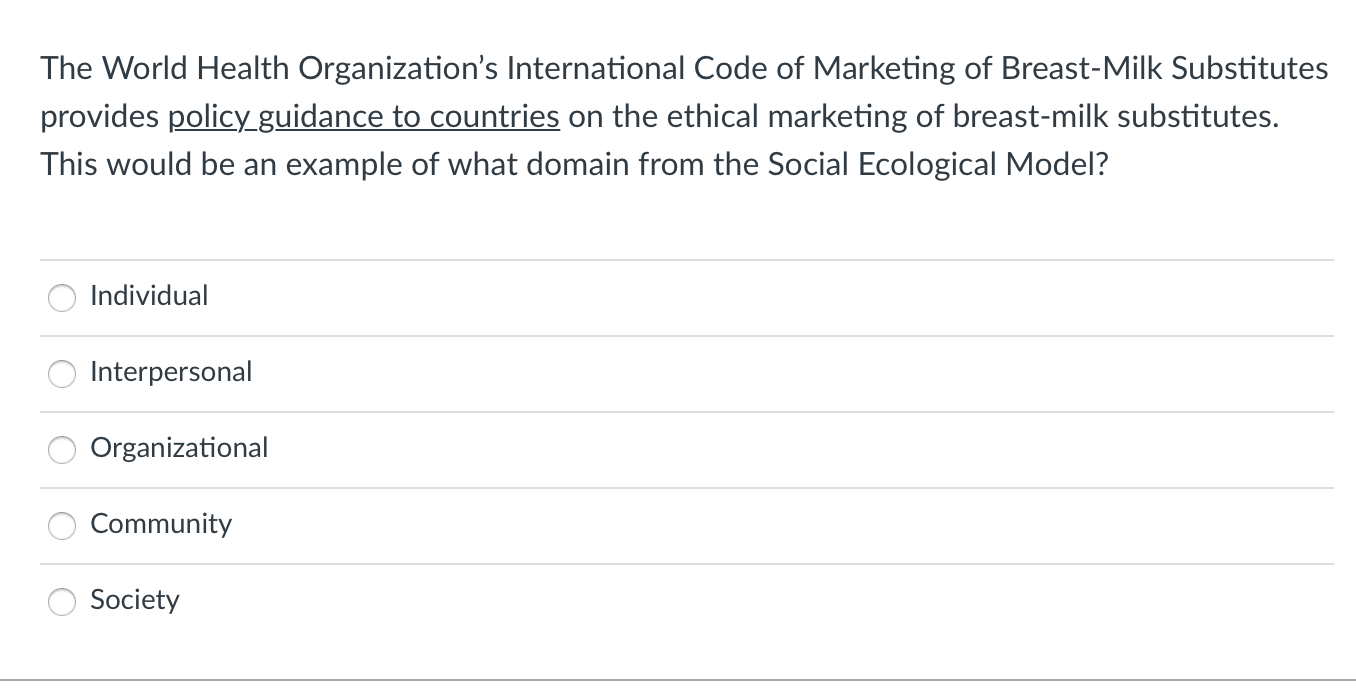 The World Health Organization S International Code Of Marketing Of Breast Milk Substitutes Provides Policy Guidance To C 1