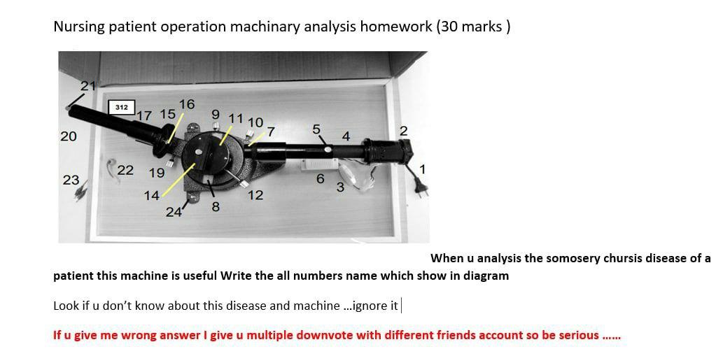 Nursing Patient Operation Machinary Analysis Homework 30 Marks 16 312 17 15 9 1110 7 5 20 2 4 22 19 23 12 14 24 8 When 1