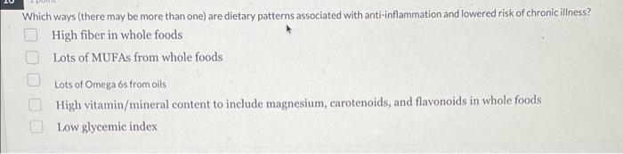 Which Ways There May Be More Than One Are Dietary Patterns Associated With Anti Inflammation And Lowered Risk Of Chron 1