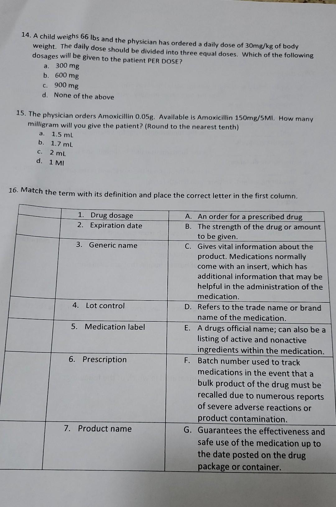 Week 6 Assignment Fill In The Blanks And Measuring For 1 A Pharmacist Or Chemist Was Formerly Known As A N 2 The Wa 2