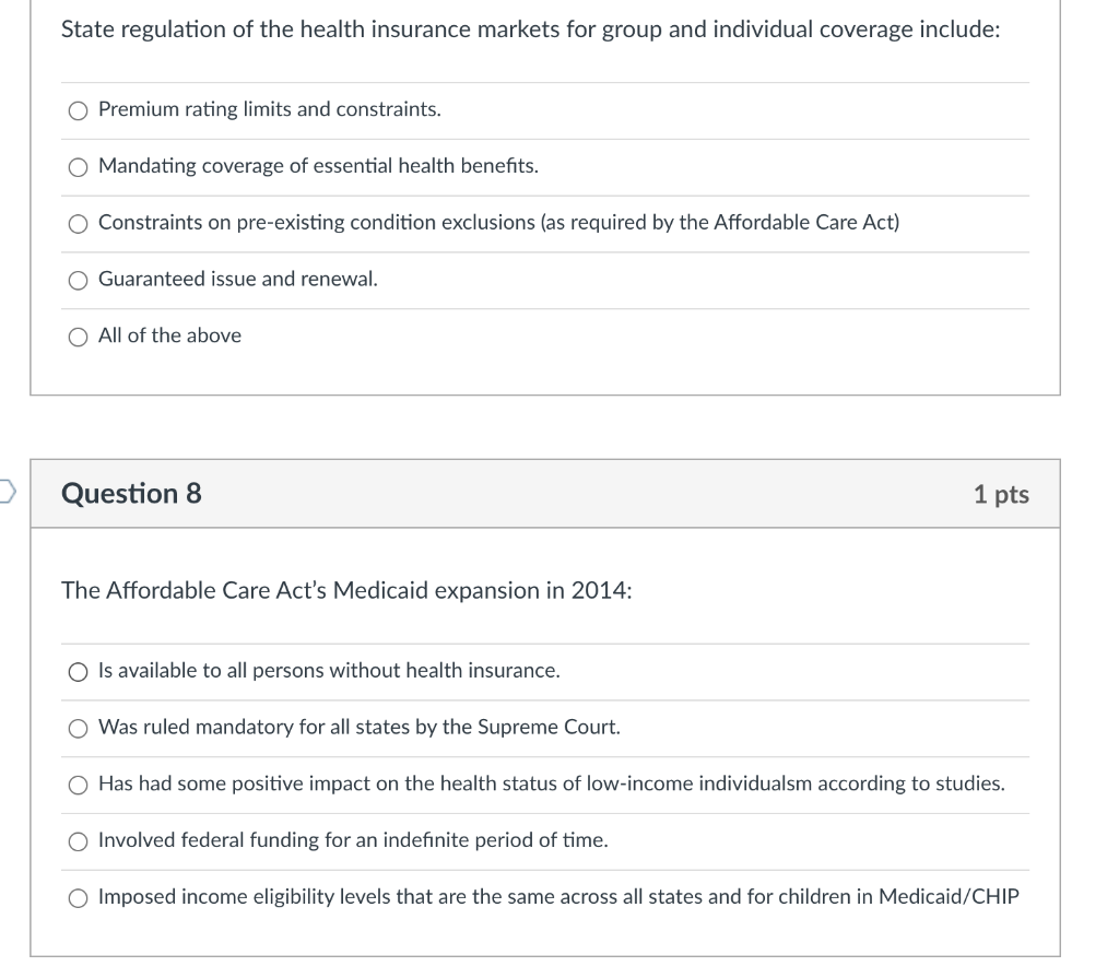 State Regulation Of The Health Insurance Markets For Group And Individual Coverage Include Premium Rating Limits And Co 1