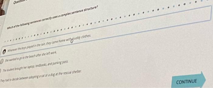 Ques Et Olete Towing Sentences Correctly Uses A Complex Sentence Structure Whenever The Boys Played In The Ran They Cam 1
