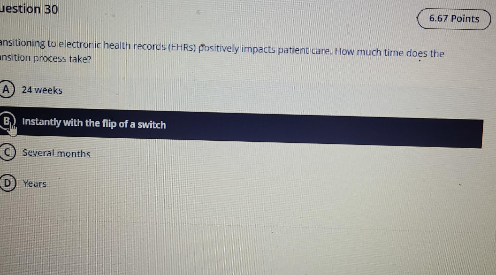 How Long Does It Take To Transition Records To The Ehrs System 1