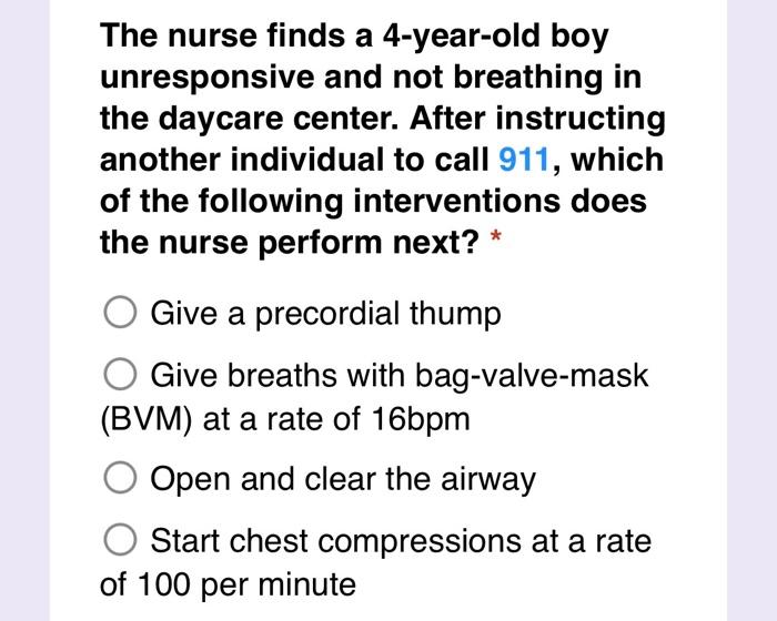 The Nurse Finds A 4 Year Old Boy Unresponsive And Not Breathing In The Daycare Center After Instructing Another Individ 1