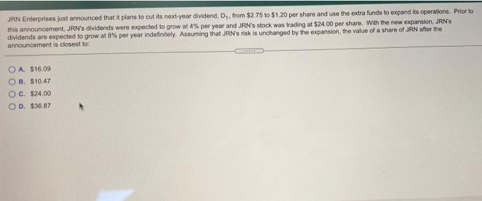Jrn Enterprises Just Announced That It Plans To Cut Its Next Year Dividend D From 2 75 To 1 20 Per Share And Use The 1