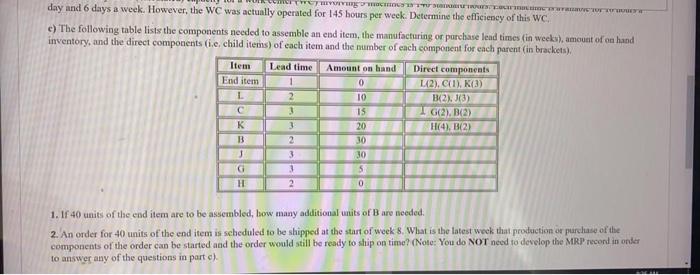 A In Order To Determine The Production Quantities For The End Items As Specified By The Mps Two Sources Of Information 2
