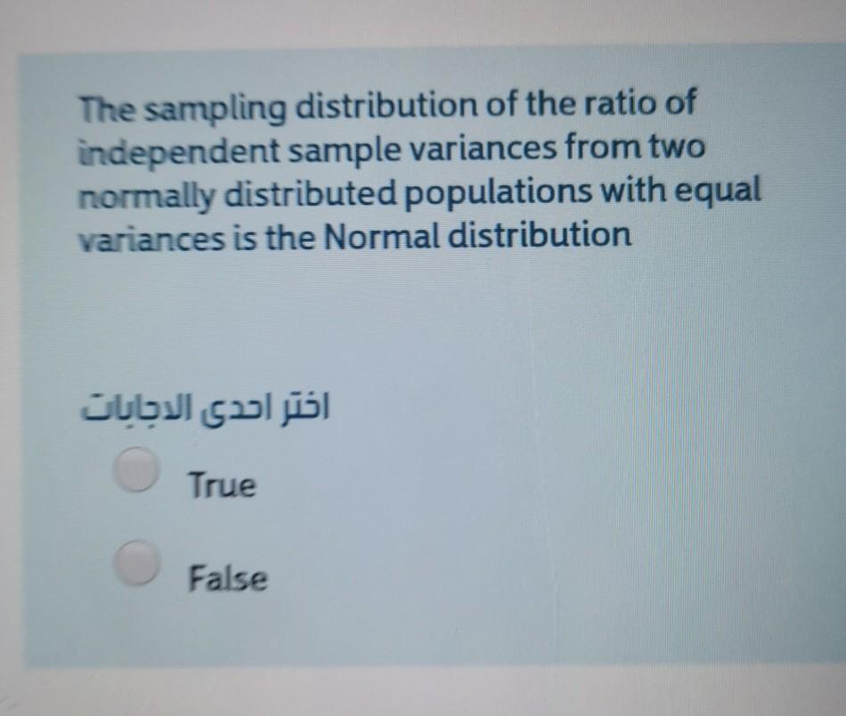 The Sampling Distribution Of The Ratio Of Independent Sample Variances From Two Normally Distributed Populations With Eq 1
