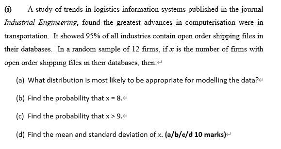 I A Study Of Trends In Logistics Information Systems Published In The Journal Industrial Engineering Found The Greate 1
