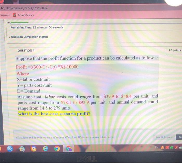 Bh Ultra Courses 27723 1 C Outline Translate Activity Stream Remaining Time 28 Minutes 53 Seconds Question Complet 1