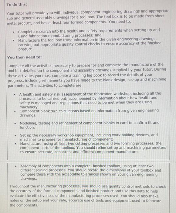 Qualification Pearson Btec Level 3 National Extended Diploma In Engineering Unit Number And Title Unit 44 Fabrication M 3