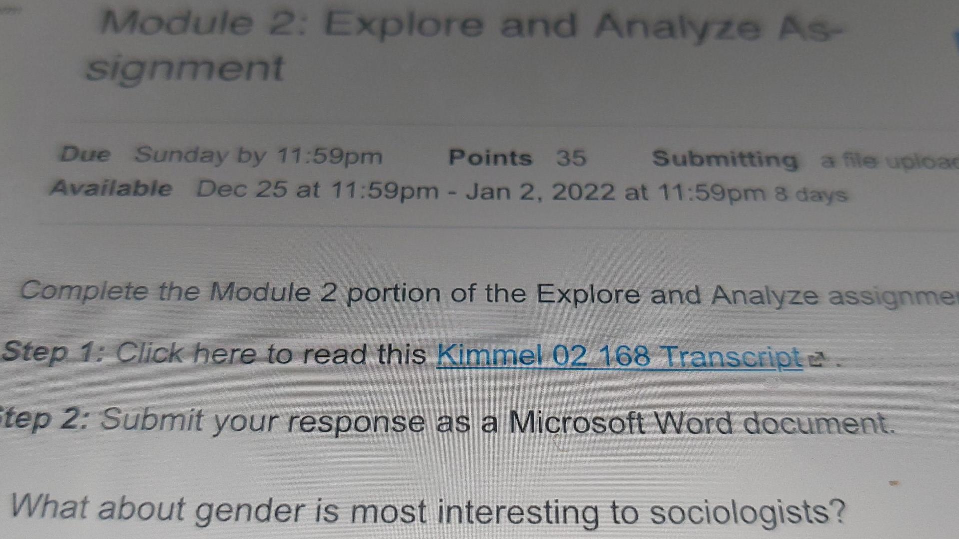 1 What About Gender Is Most Interesting To Sociologists 2 3 3