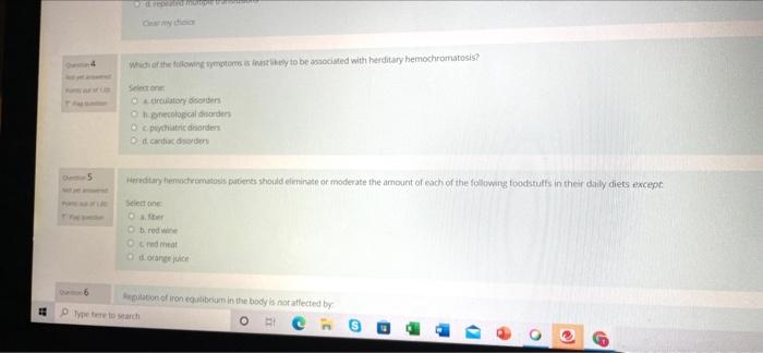 Which Of The Following You To Be Associated With Herditary Hemochromatosis Select Circulatory Code Necological Disorder 1