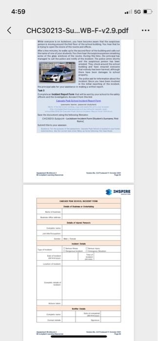 4 58 5g Chc30213 Su Wb F V2 9 Pdf Case Study School London We Are W Www Inspire You Crc Bar Whe The W Choose 4 59 2