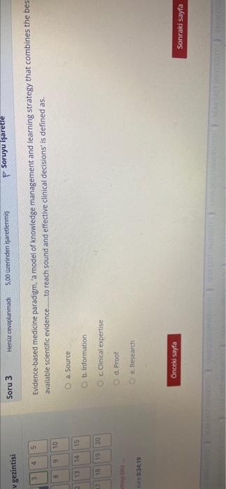 Dogu Universitesi S Nea 5 06 Soru 3 Henuz Cevaplanmade Ezintisi 4 5 Evidence Based Medicine Paradigm A Available Sci 2