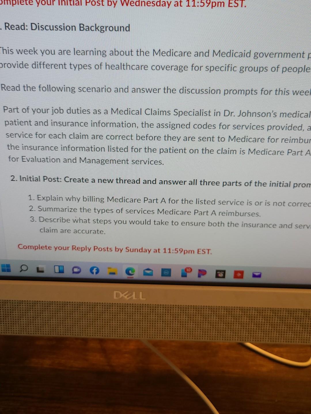 Omplete Your Thitial Post By Wednesday At 11 59pm Est Read Discussion Background Chis Week You Are Learning About The 1