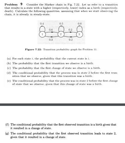 Problem 9 Consider The Markov Chain In Fig 7 22 Let Us Refer To A Transition A That Results In A State With A Higher 1