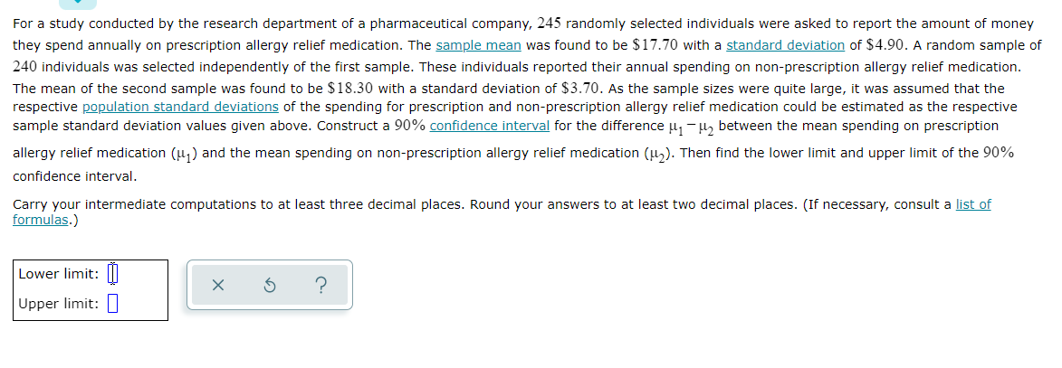 For A Study Conducted By The Research Department Of A Pharmaceutical Company 245 Randomly Selected Individuals Were Ask 1