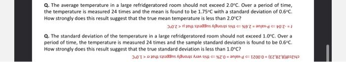 Q The Average Temperature In A Large Refridgeratored Room Should Not Exceed 2 0 C Over A Period Of Time The Temperatu 1