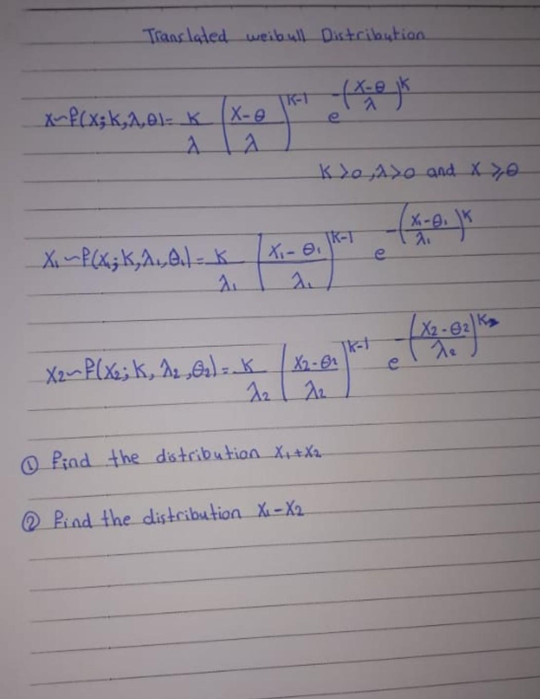 Translated Weibull Distribution F Xek X F X K 2 0 K X O 2 Kro Ayo And X 70 X G K 2 6 Tr T X P X K A K Xi 8 A 1