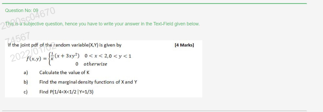 Question No 09 2 This Is A Subjective Question Hence You Have To Write Your Answer In The Text Field Given Below This 1