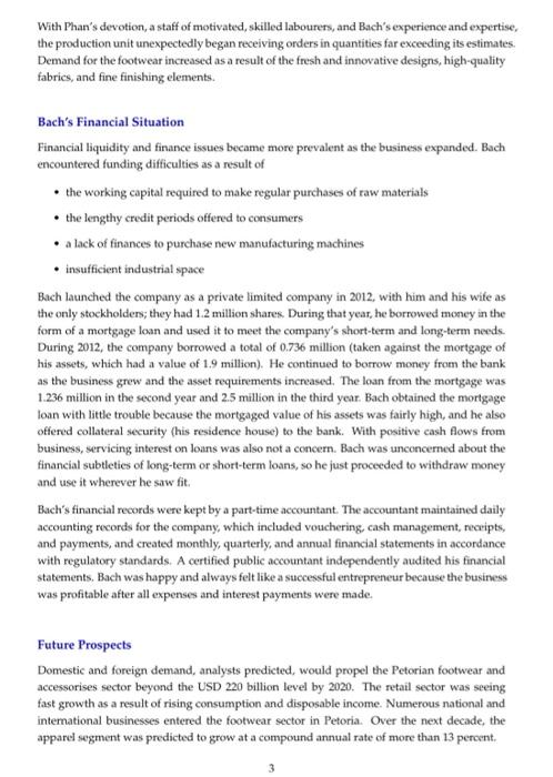 Assume The Position As An Expert In Financial Analysis Suggest Four Areas Bach Can Focus On Financially To Best Posit 3