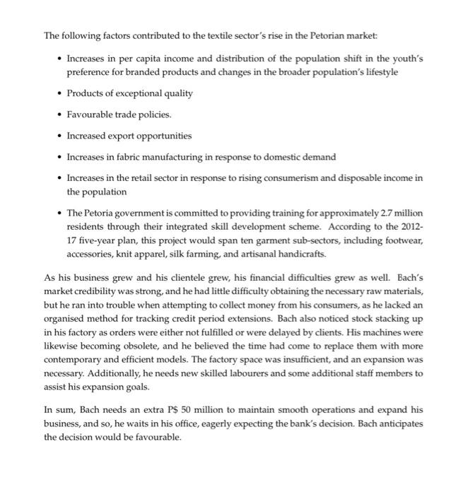 Assume The Position As An Expert In Financial Analysis Suggest Four Areas Bach Can Focus On Financially To Best Posit 4
