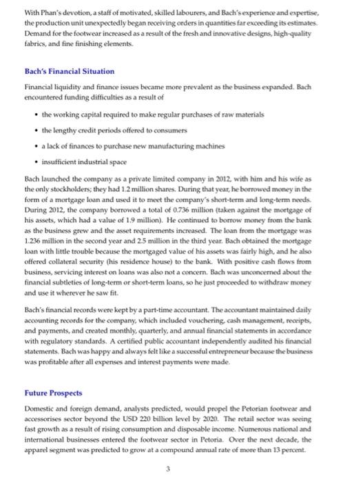 Case Introduction Mid Year 2015 Danh Bach Owner Of The Bach Manufacturing Company Bach Sought A Local Bank For An A 3