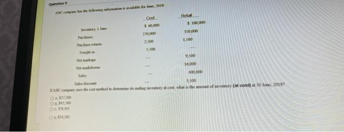 Questions Abc Come Followinlable For J 2018 Loo Cost Ret 60 000 100 000 270 000 350 000 Purchase 2500 F 5 500 Numark 1