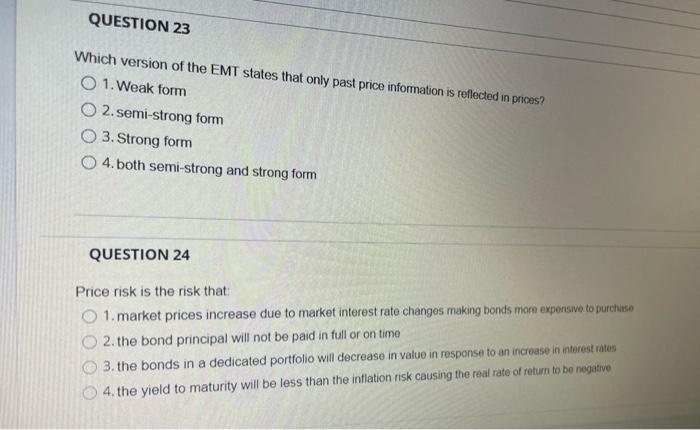 Question 6 1 Which Option Price S Will Increase When The Interest Rate Increases O 1 Put Only O 2 Call Only O 3 An 5
