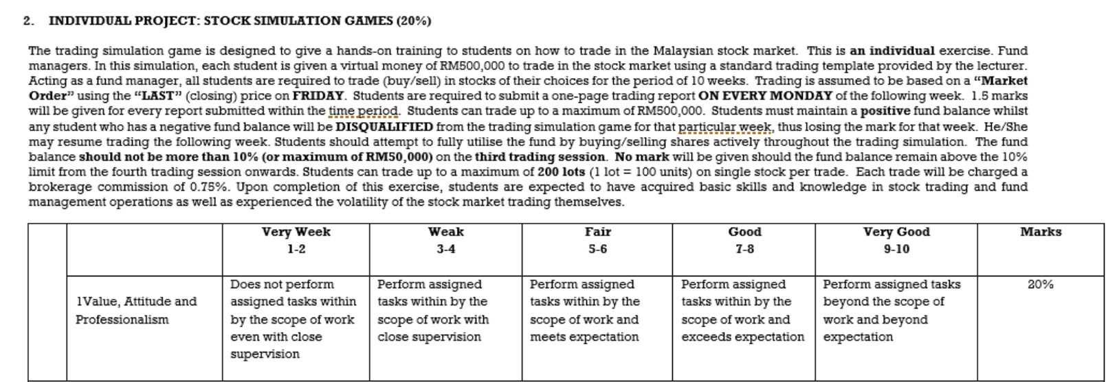 2 Individual Project Stock Simulation Games 20 The Trading Simulation Game Is Designed To Give A Hands On Training 1