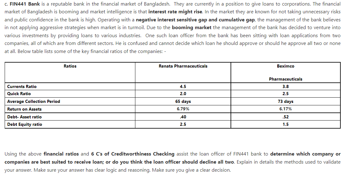 C Fin441 Bank Is A Reputable Bank In The Financial Market Of Bangladesh They Are Currently In A Position To Give Loans 1