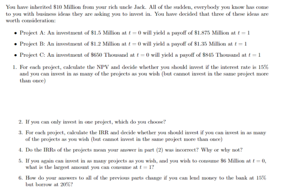 You Have Inherited 10 Million From Your Rich Uncle Jack All Of The Sudden Everybody You Know Has Come To You With Bus 1