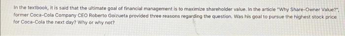 Pm Agency Problem Arises In A Corporation When There Are Conflicts Of Interest Between Managers And Shareholders Can Yo 2