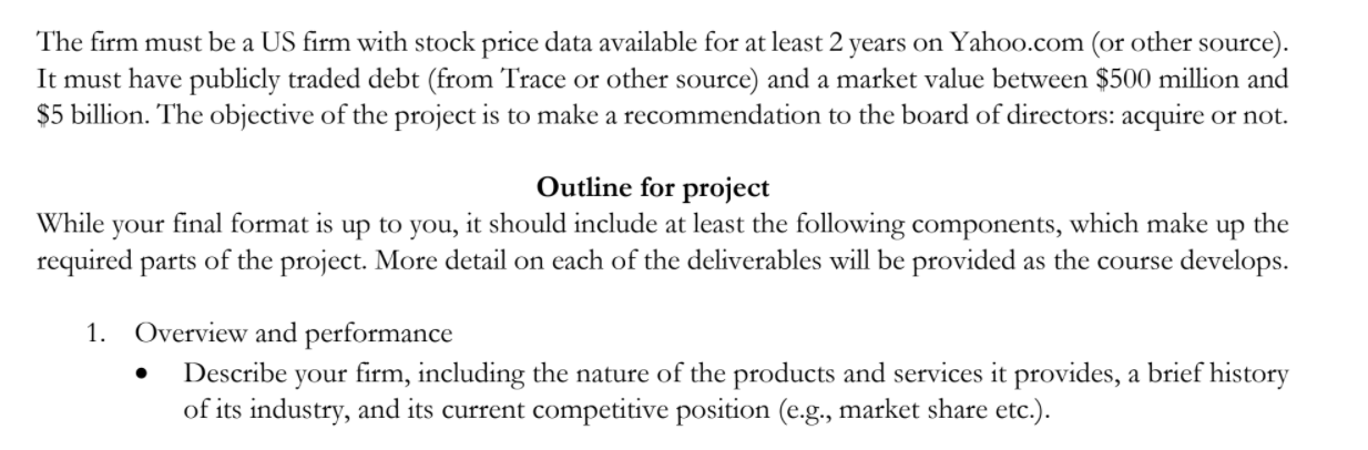 Can Someone Help Me With My Finance Project Thank You So Much I Will Give You Up Vote If You Answer All The Question 1