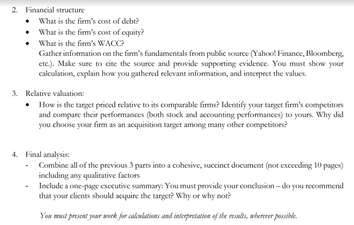 Can Someone Help Me With My Finance Project Thank You So Much I Will Give You Up Vote If You Answer All The Question 7