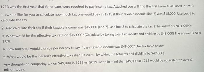 1913 Was The First Year That Americans Were Required To Pay Income Tax Attached You Will Find The First Form 1040 Used 1