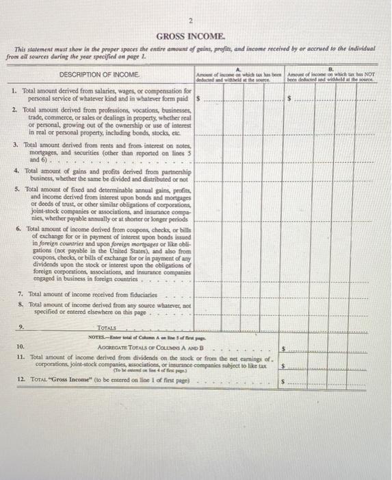 1913 Was The First Year That Americans Were Required To Pay Income Tax Attached You Will Find The First Form 1040 Used 3