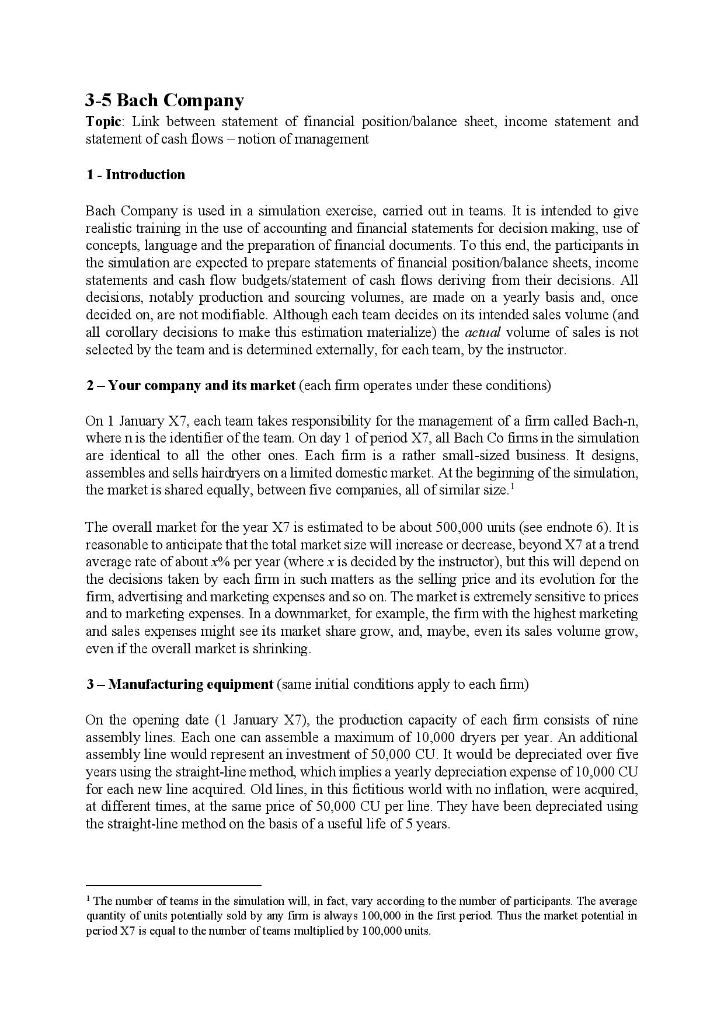 3 5 Bach Company Topic Link Between Statement Of Financial Position Balance Sheet Income Statement And Statement Of Ca 1
