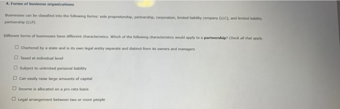 4 Forms Of His Organizations Tusinesses Can Be Conified Into The Following Forms Sole Proprietorshow Partnership Cor 1