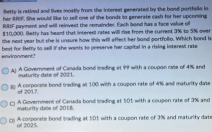 An Appropriate Comparison Of Investment Products Can Only Be Made On Oa A Capital Gains Basis B An After Tax Basis C 3