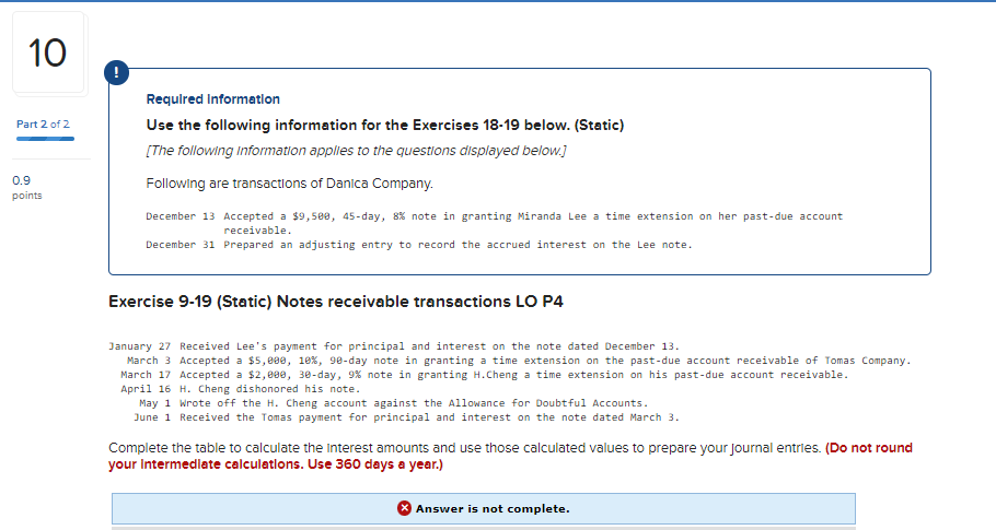 10 Part 2 Of 2 Required Information Use The Following Information For The Exercises 18 19 Below Static The Following 1