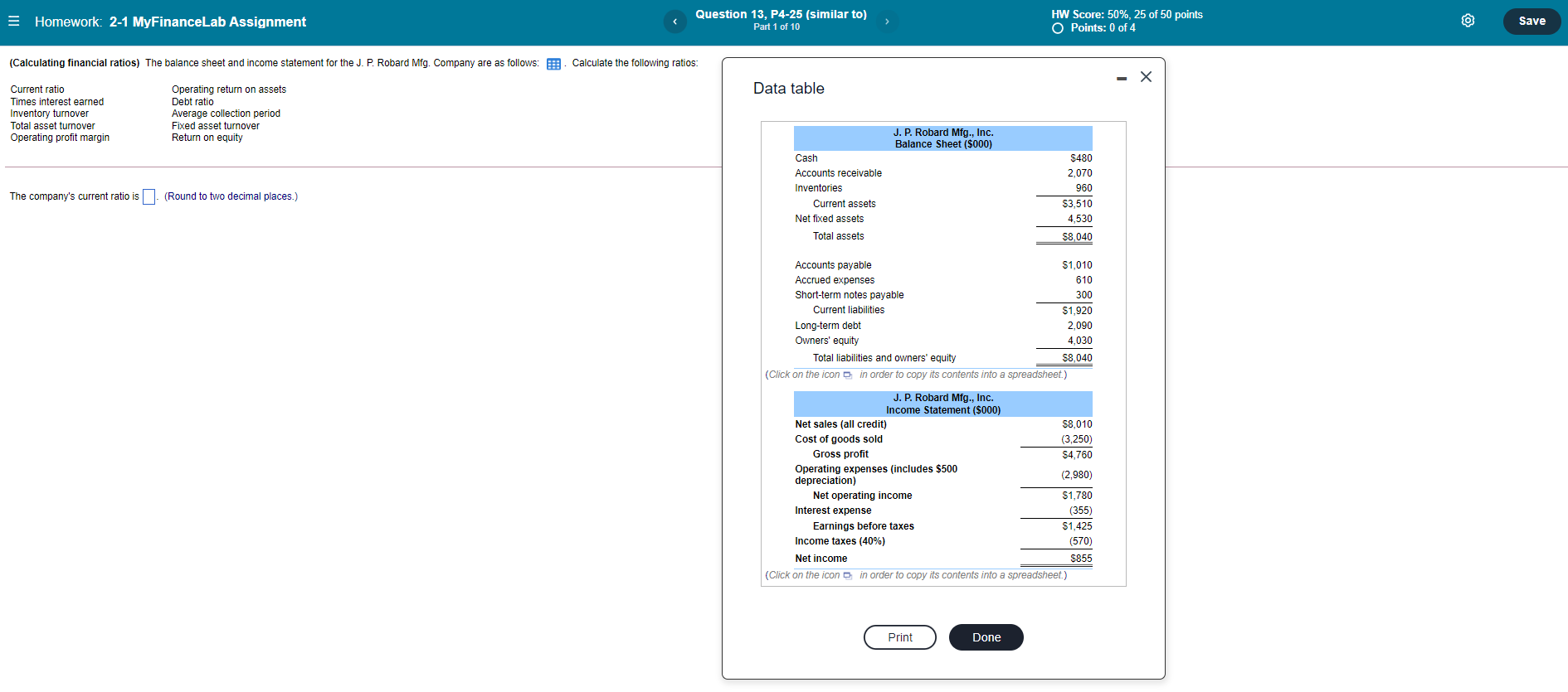 Homework 2 1 Myfinancelab Assignment Question 13 P4 25 Similar To Part 1 Of 10 Hw Score 50 25 Of 50 Points O Po 1